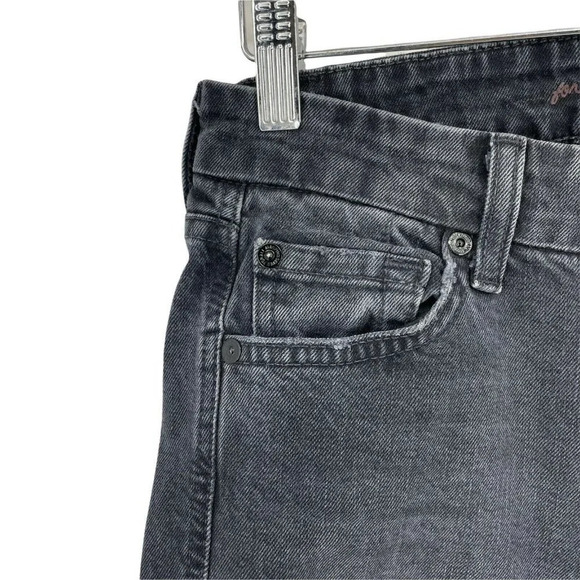 7 For All Mankind Jeans Women's Sz 24 Black Denim Carolyn Skinny Cropped Raw Hem - Picture 8 of 12